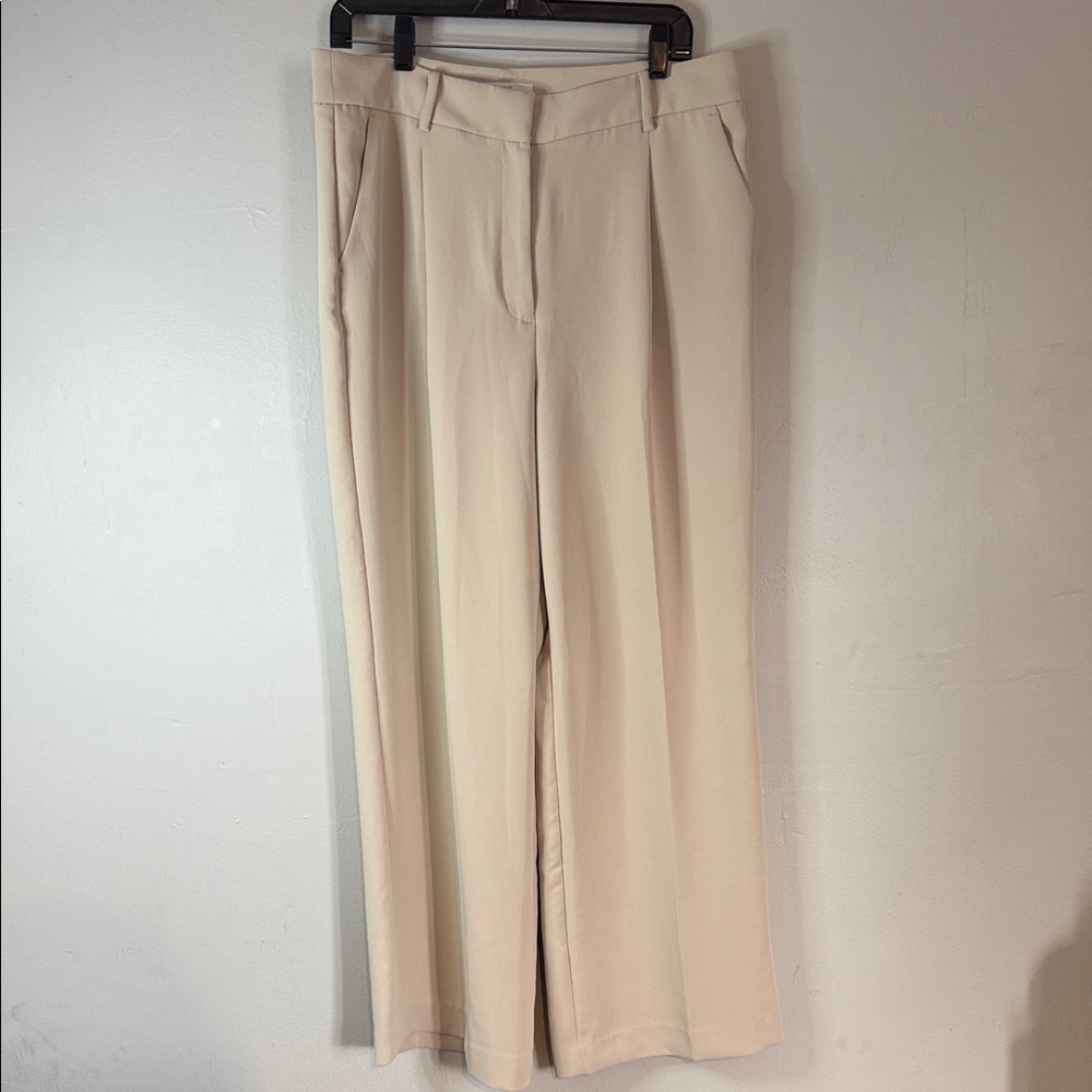 LOFT Wide Leg Pants in Light Beige